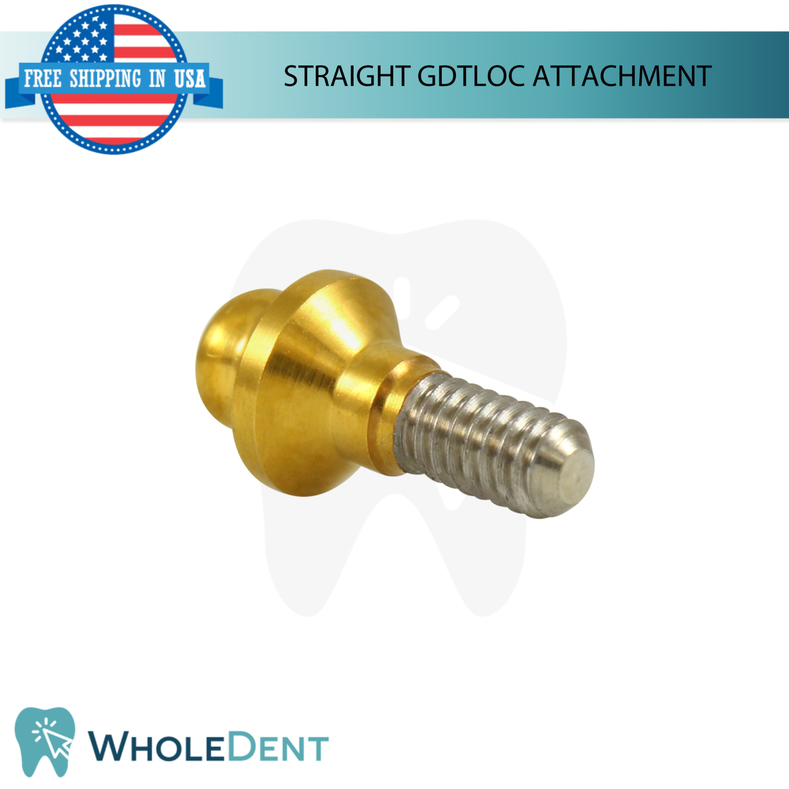 Straight GdtLoc Overdenture Attachment Ø4.2mm Int Hex System 2.42mm Lab