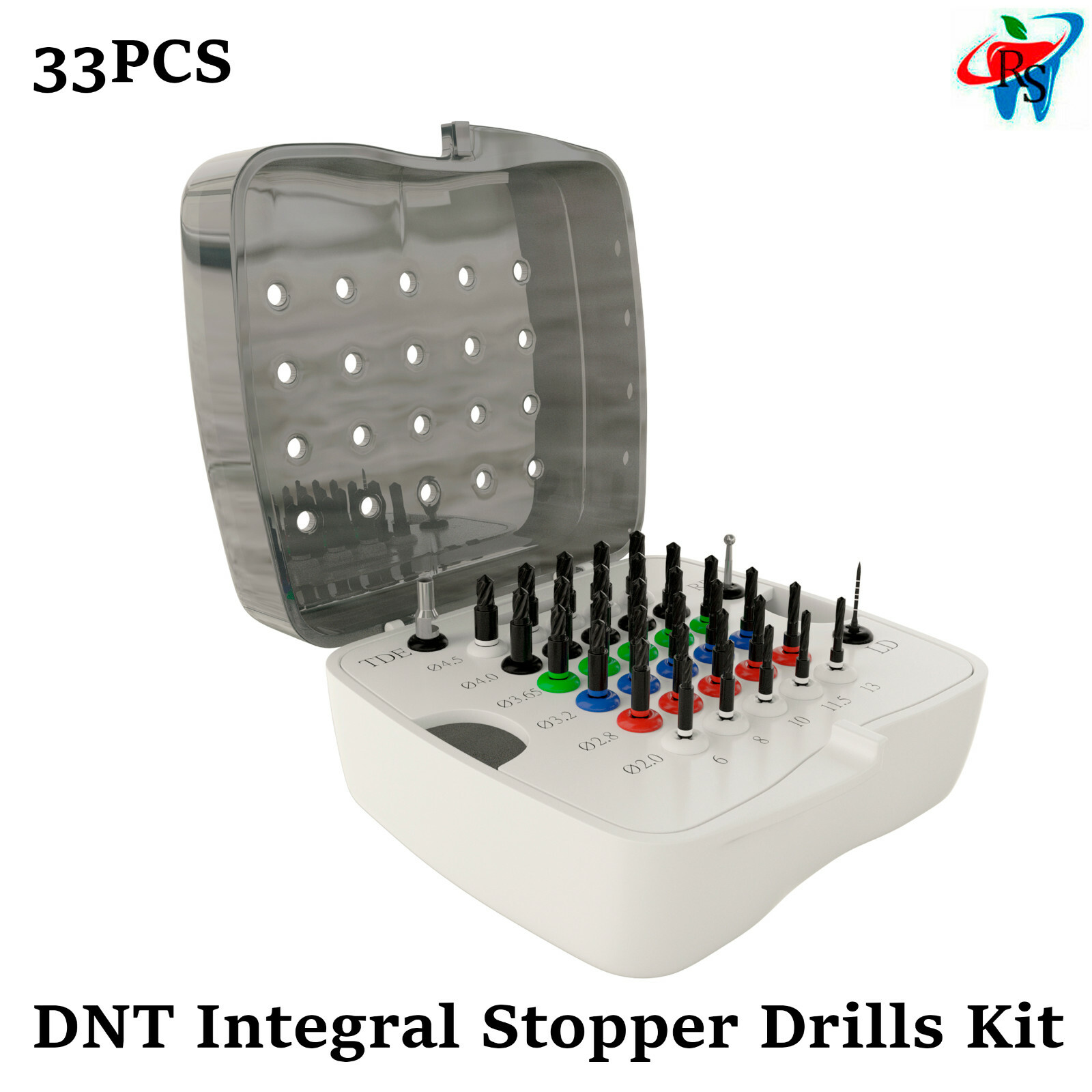 Dental Implant DNT Drills Integral Stopper Surgical External Irrigation 33pcs