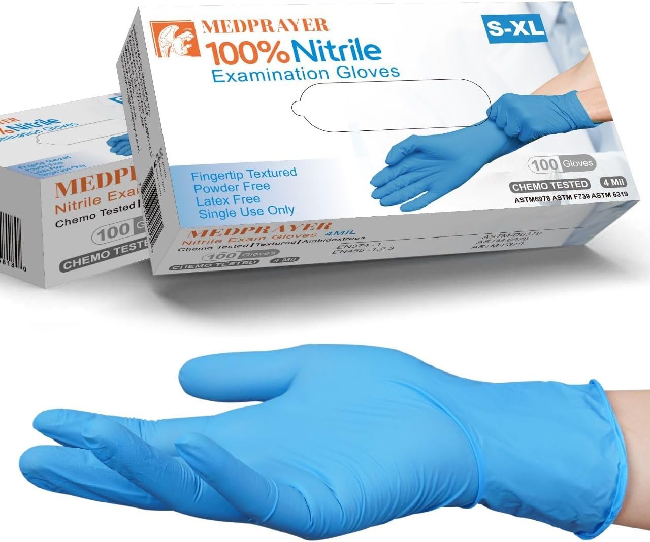 Nitrile Exam Gloves Latex Free & Powder Free Disposable Gloves for Cleaning, Foo