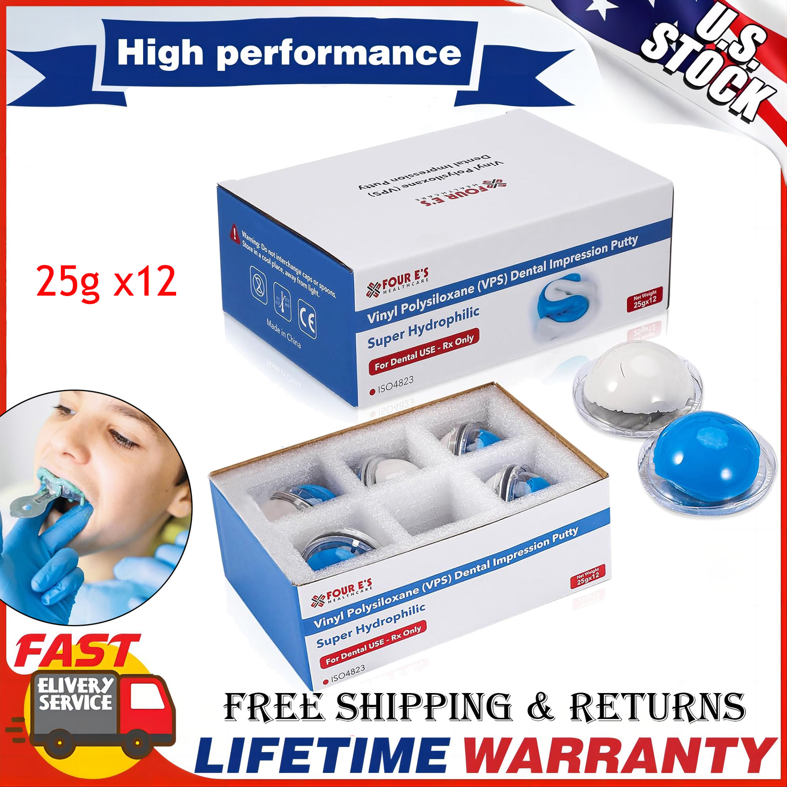 12Pcs Dental Hydrophilic Firmer Teeth Impression Putty Fast Set Silicon Material