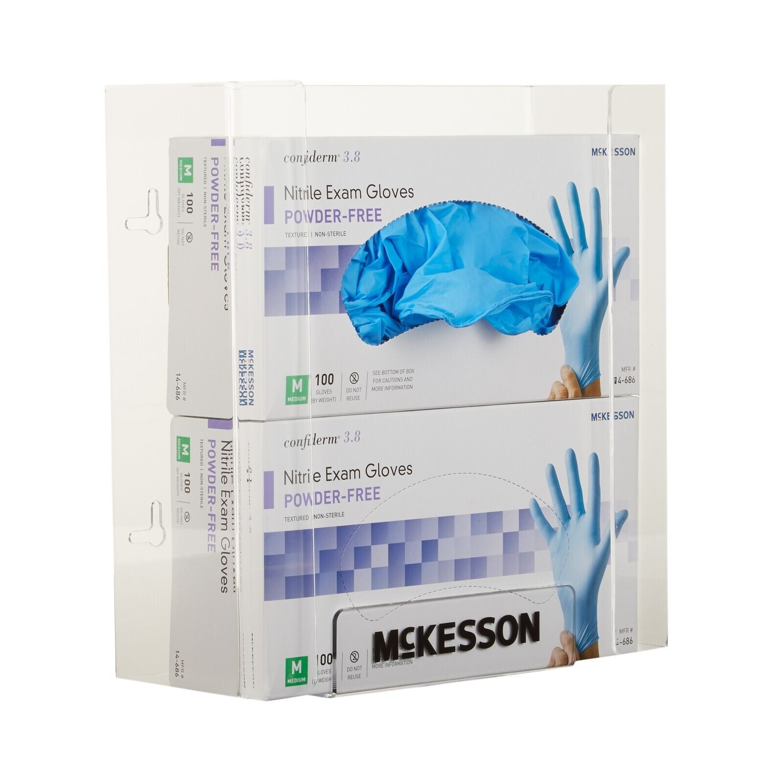 McKesson (16-6532) Glove Box Holder Clear Plastic 2-Box Capacity , Each