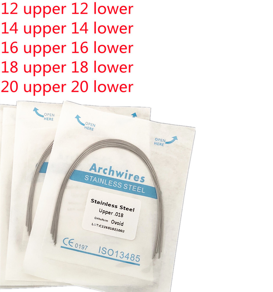 50Packs Dental Super Elastic Stainless Steel Arch Wire Round Ovoid /Natural Form