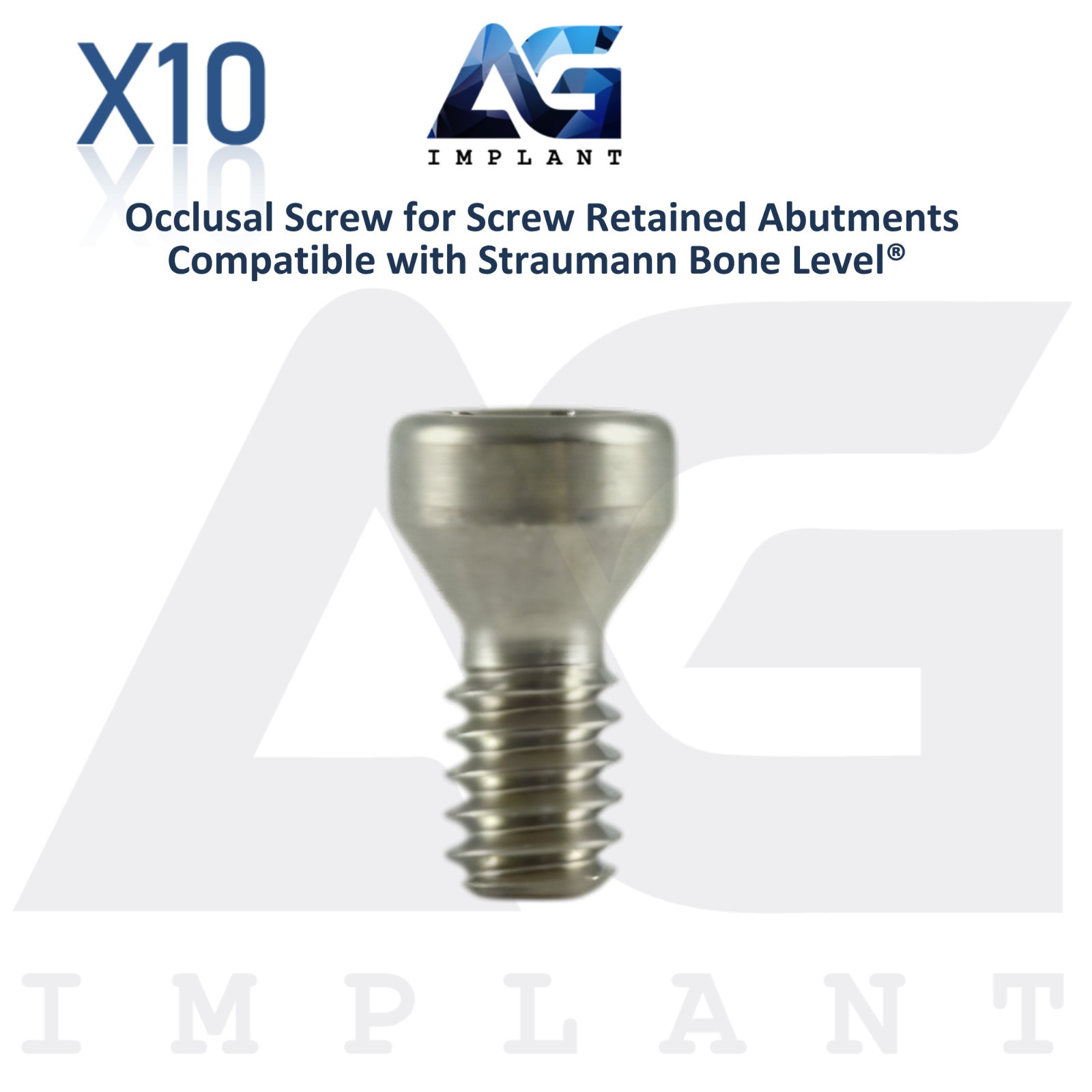10 Titanium Screw Retained Prosthetics Straumann B0ne Level® Compatible 3.7mm