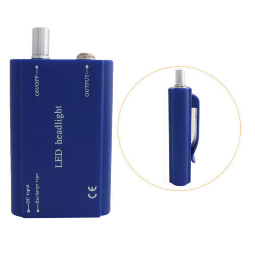 Rechargeable Battery 1800Mah with Belt Clip For Dental LED Headlight Blue USA