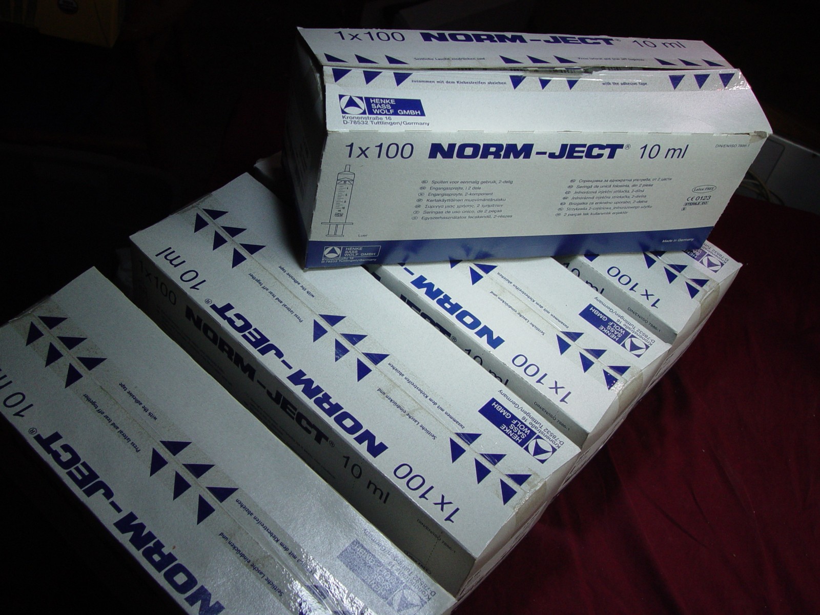 Lot(5) Boxs of 100 x OEM Norm-Ject NJ Plastic Syringe Luer Solo 10 mL