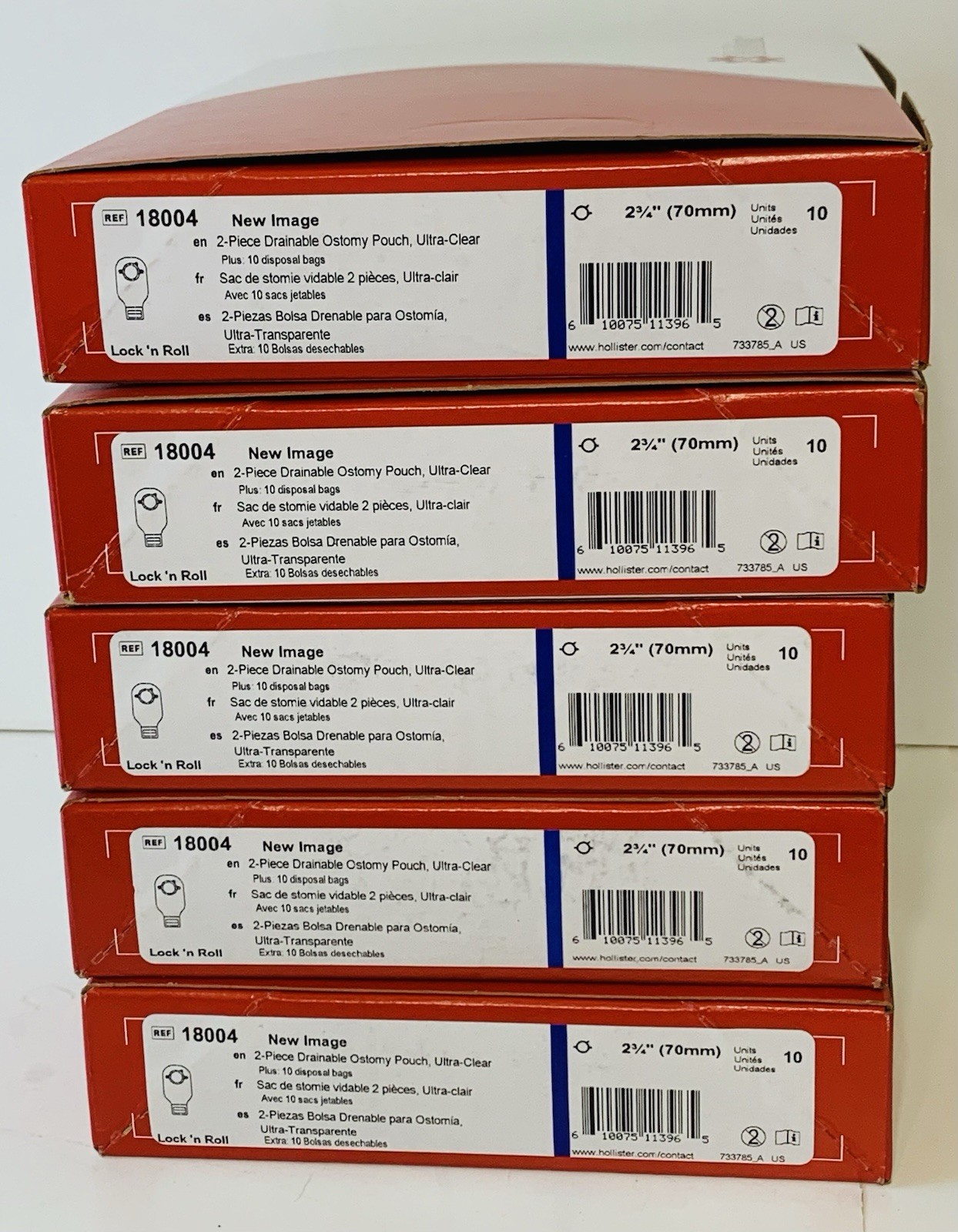 5 BOXES Hollister 18004 New Image 2-Piece colostomy 5BX/10EA Exp2030/10 FRESH