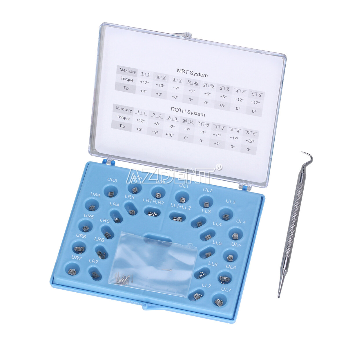 AZDENT Brackets de autoligado de ortodoncia dental Roth .022 Ganchos móviles 345