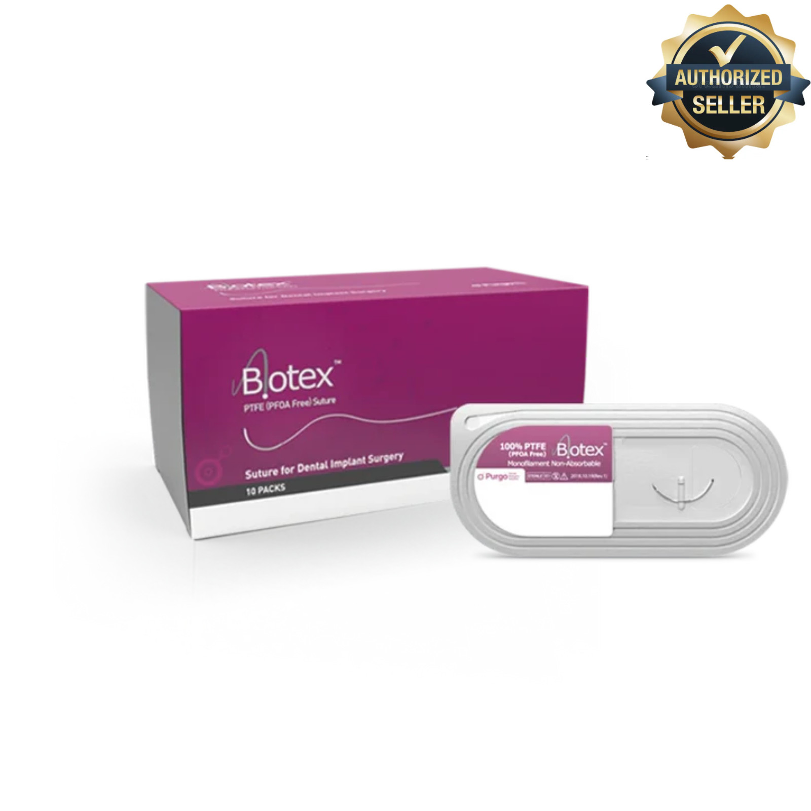 Biotex PTFE 4/0, 21.65″ Non-Resorbable Suture, USP 13mm,Fine 3/8 Reverse Cutting