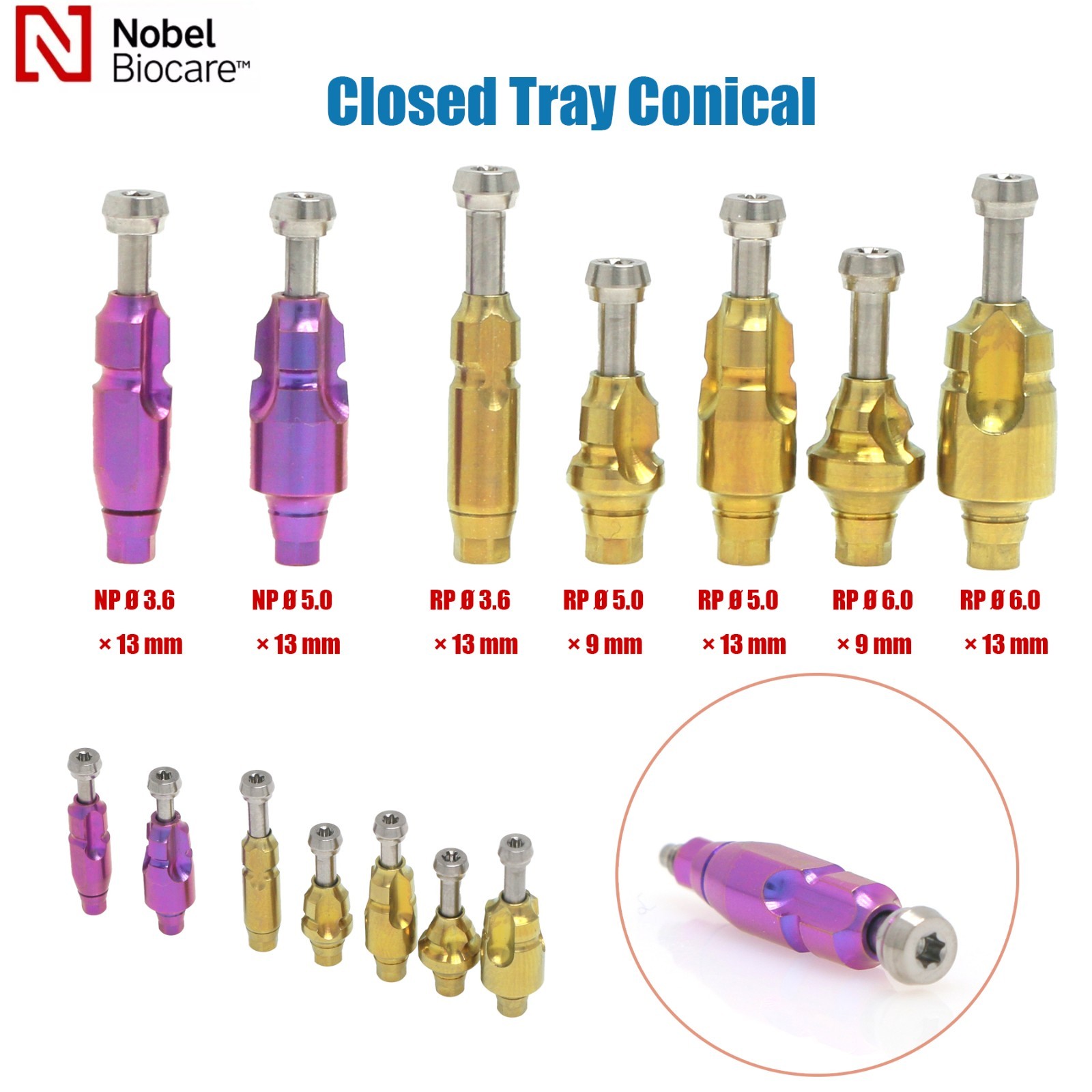 US Dental Nobel Biocare Open/Closed Tray Impression Coping/Analog/Scanbody NP RP