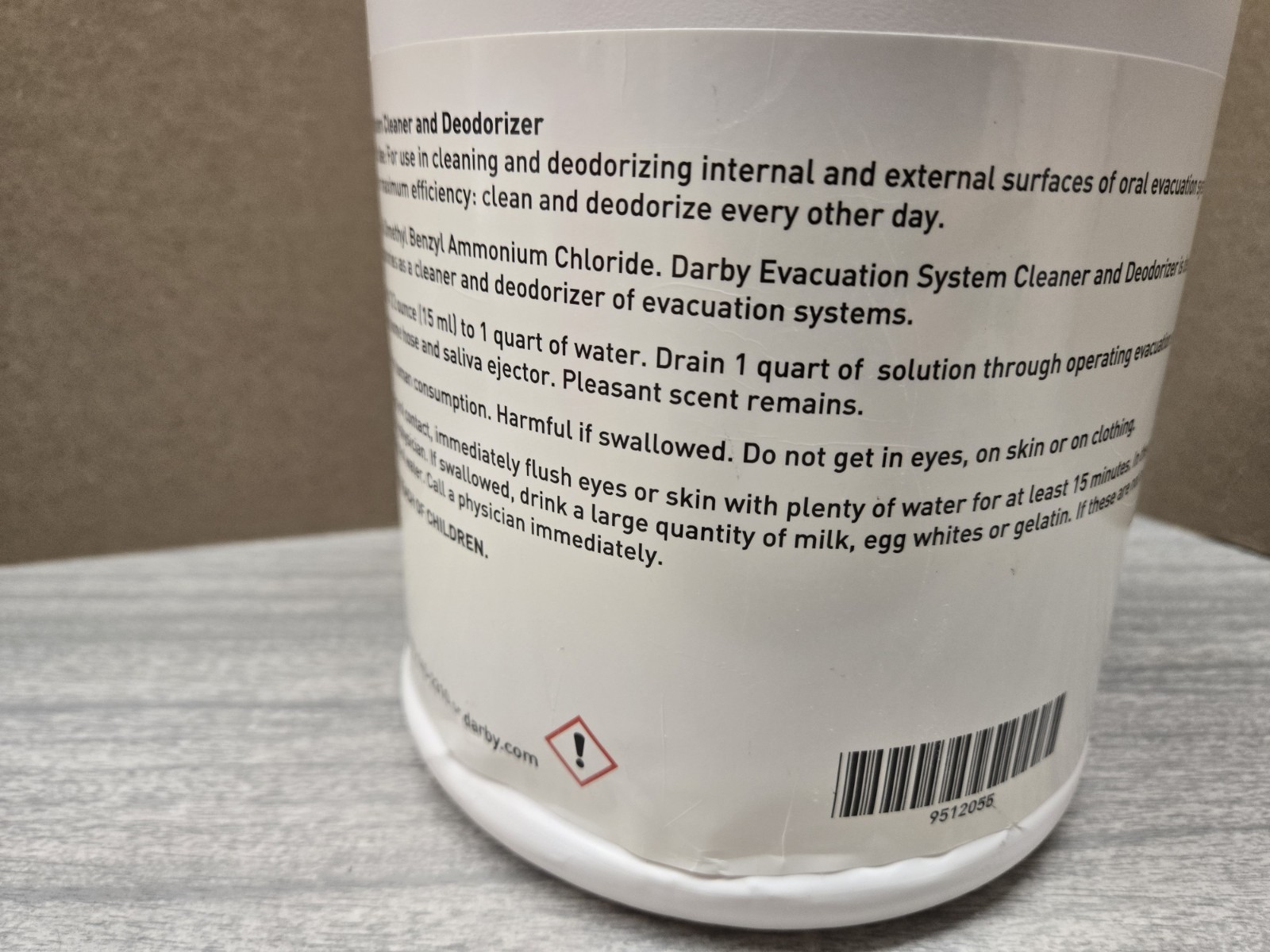 Darby 9512055 Evacuation System Cleaner and Deodorizer- 1 Gallon- Exp 07/30/2027