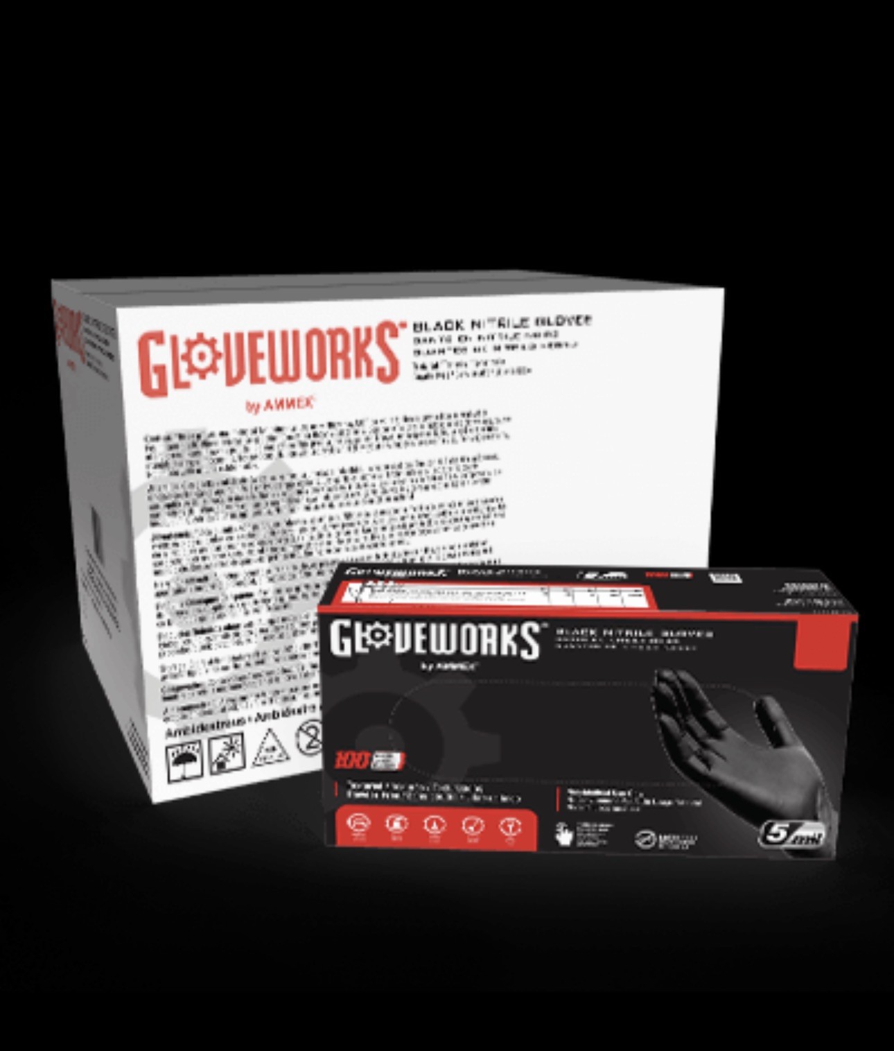 Gloveworks Black Nitrile Gloves 5 Mil Xxl Pack Of 1000 Heavy Duty Disposable