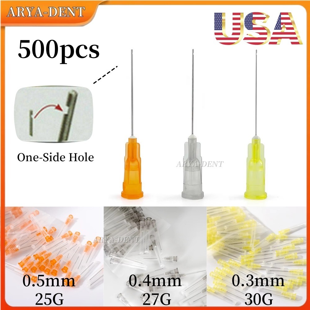 25G/27G/30G Dental Disposable Endo Irrigation Needle Syringe Tips One-Side Hole