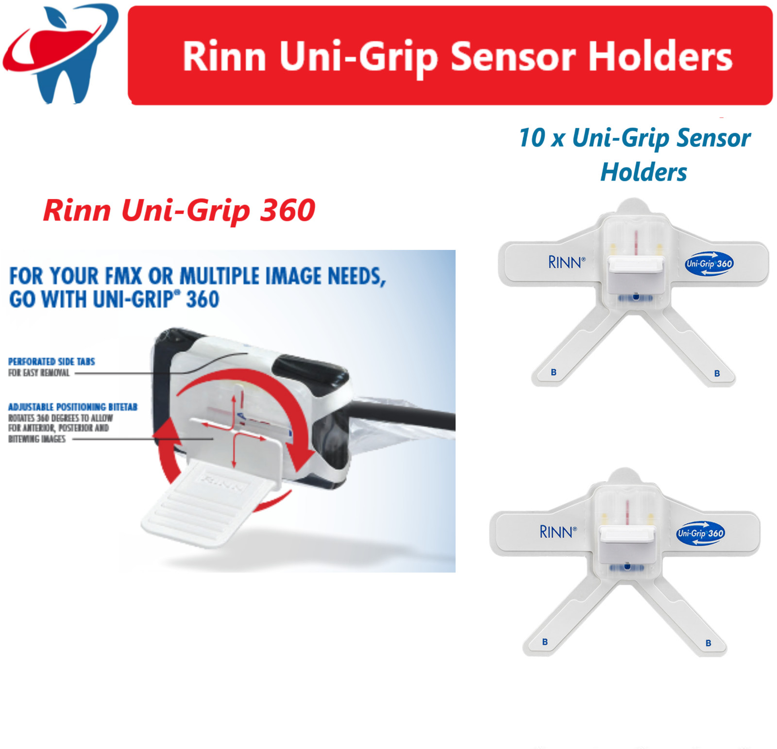 Dental Rinn Uni-GripAR Position Arm, Ring, Uni-Grip 360 Universal Sensor Holders