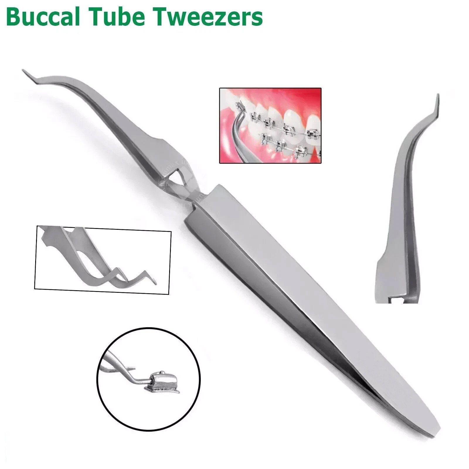 Dental Buccal Tube Tweezer Orthodontic Slim Tip Bracket Holder Direct Bonding CE