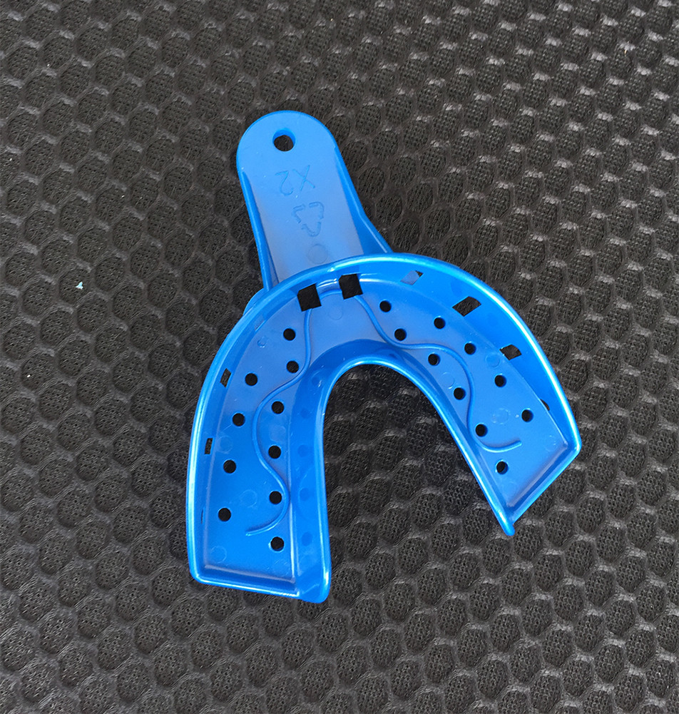 12pcs Dental Impression Tray Perforated Plastic Upper Lower S M L XL Durable