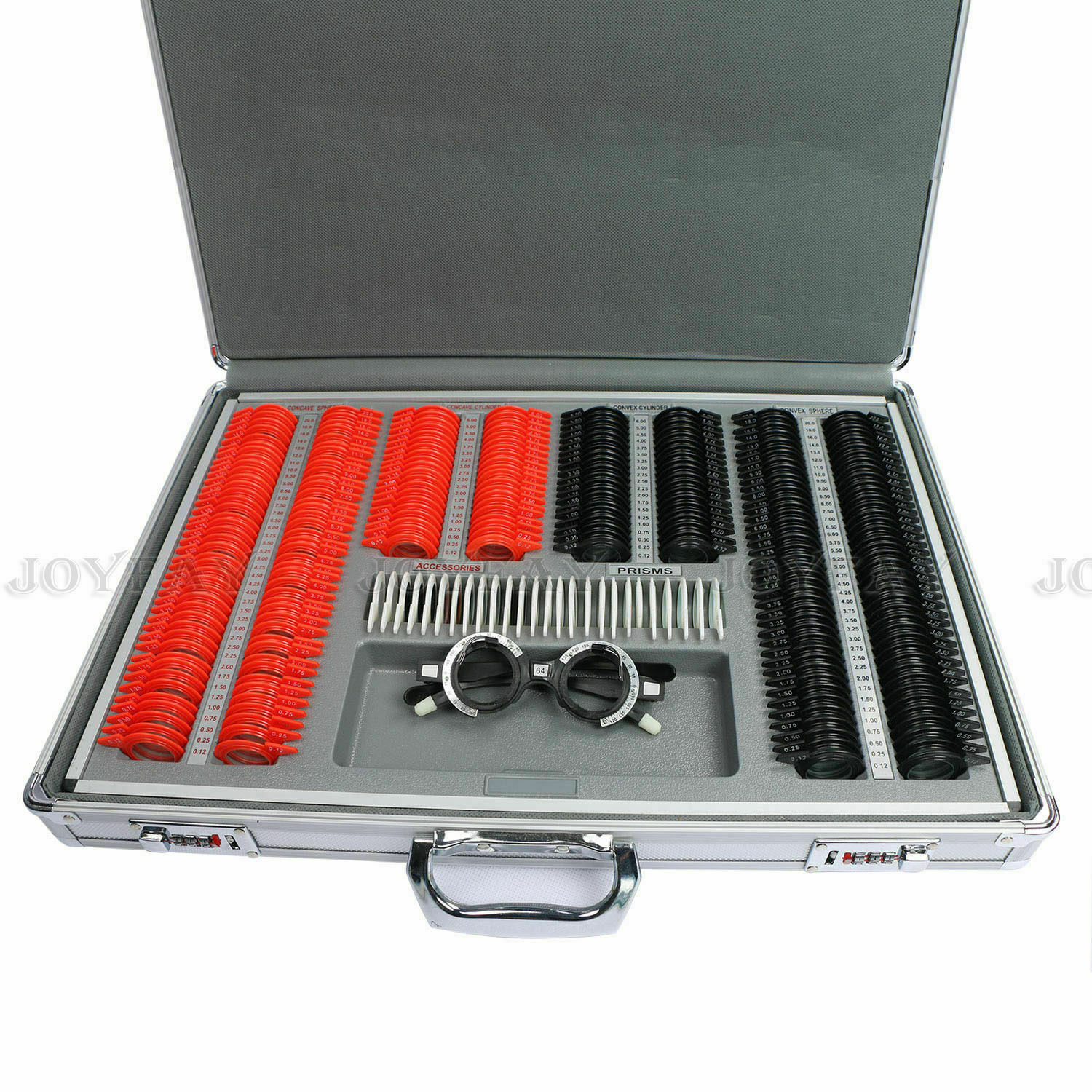 266PCS Optical Optometry Trial Lens Set Plastic Rim Aluminum Case