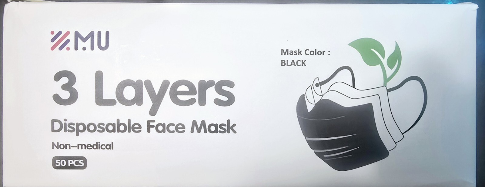 35 Pcs Black 3-Ply Face Mask Disposable Non Medical Surgical Earloop Mouth Cover