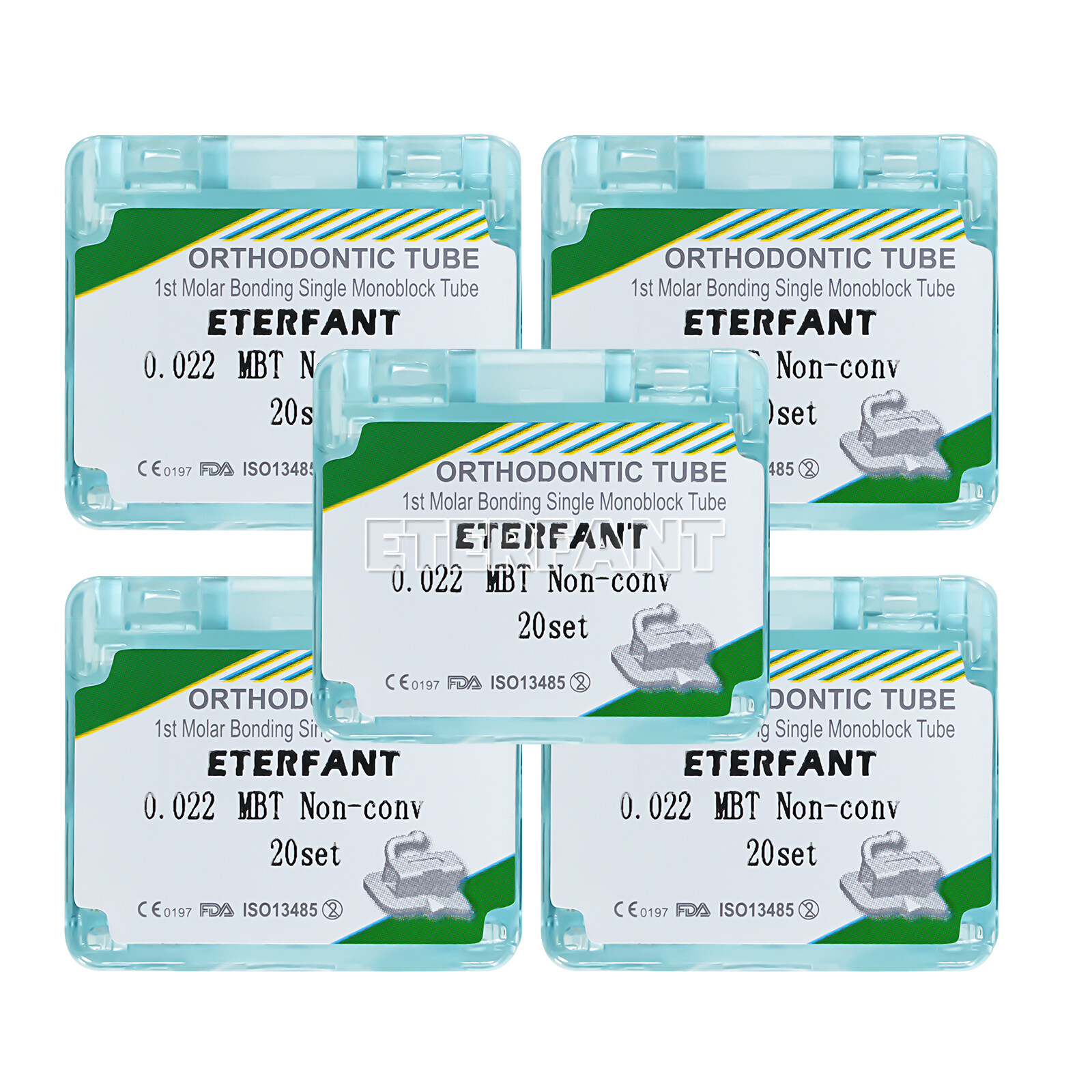 ETERFANT Dental Ortho Monoblock Buccal Tubes 1st 2nd Molar Roth MBT 022 Bondable