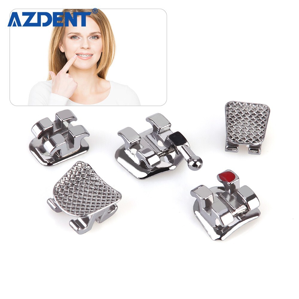 10 Kits AZDENT Dental Orthodontic Metal Bracket Braces Mini Roth .018 Hooks 345