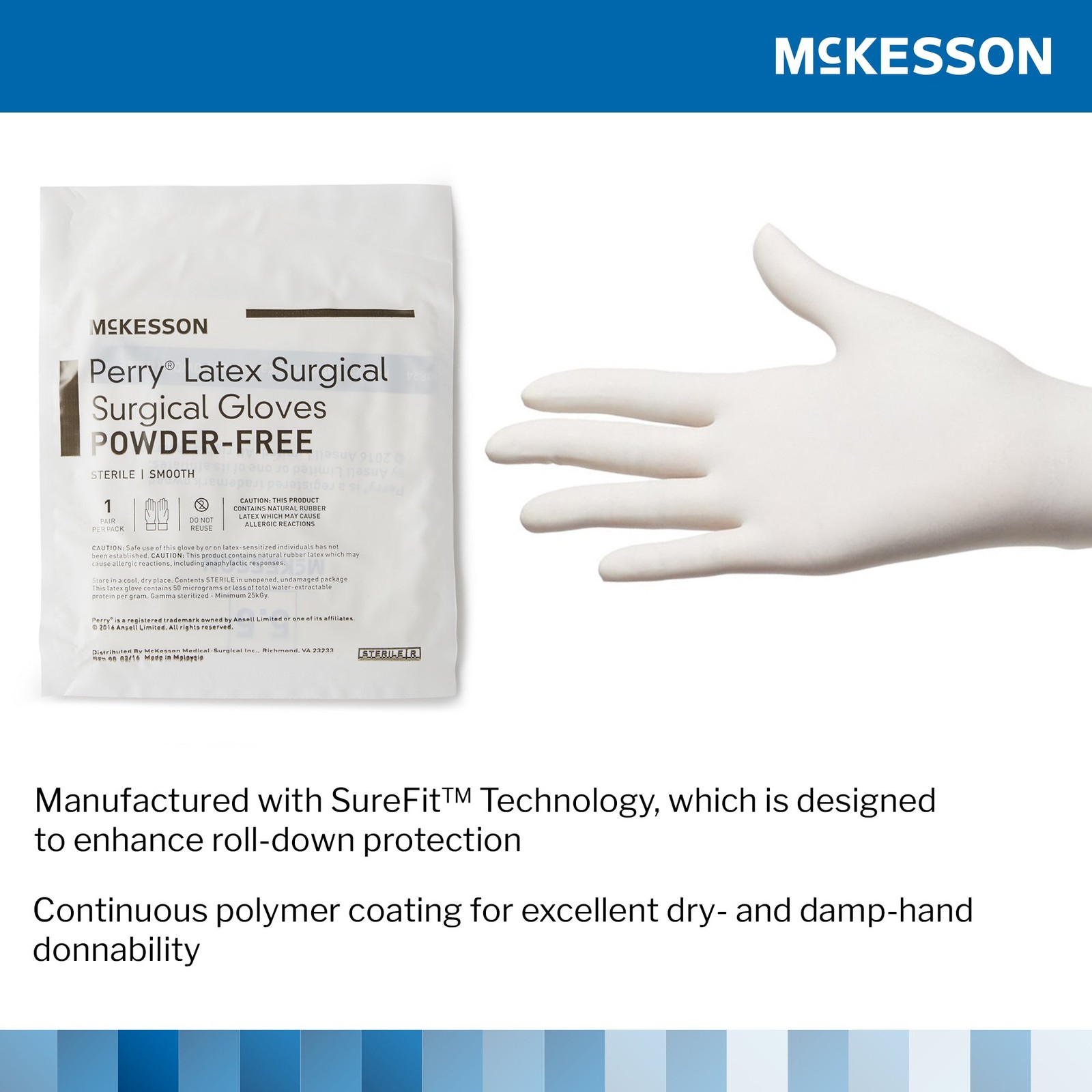 McKesson Perry® Performance Plus Surgical Glove, Size 8, Cream-Box of 50