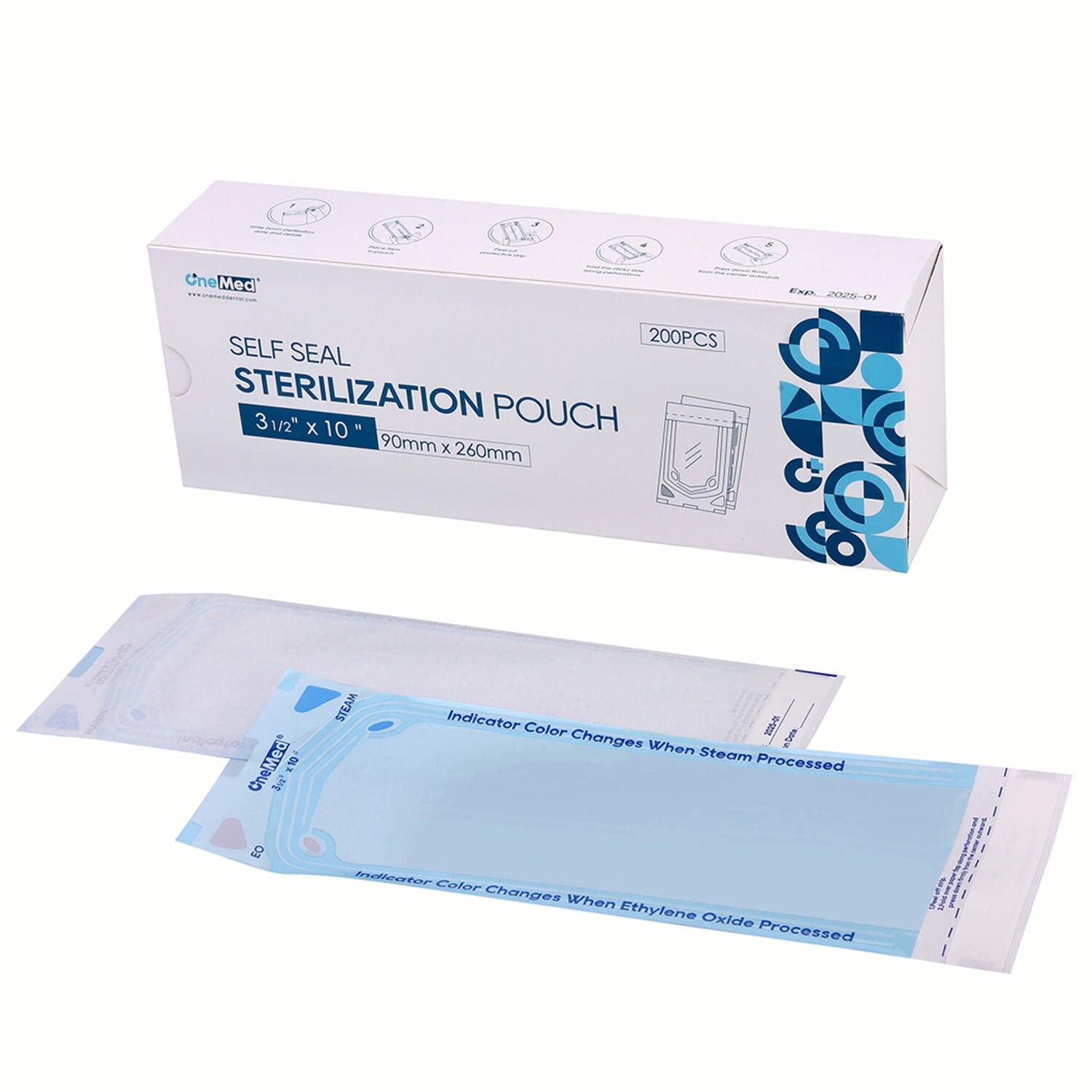 2000(10 boxes)Sterilizer Bags Self Sterilization Pouches, Dental Tattoo,3.5″x10″