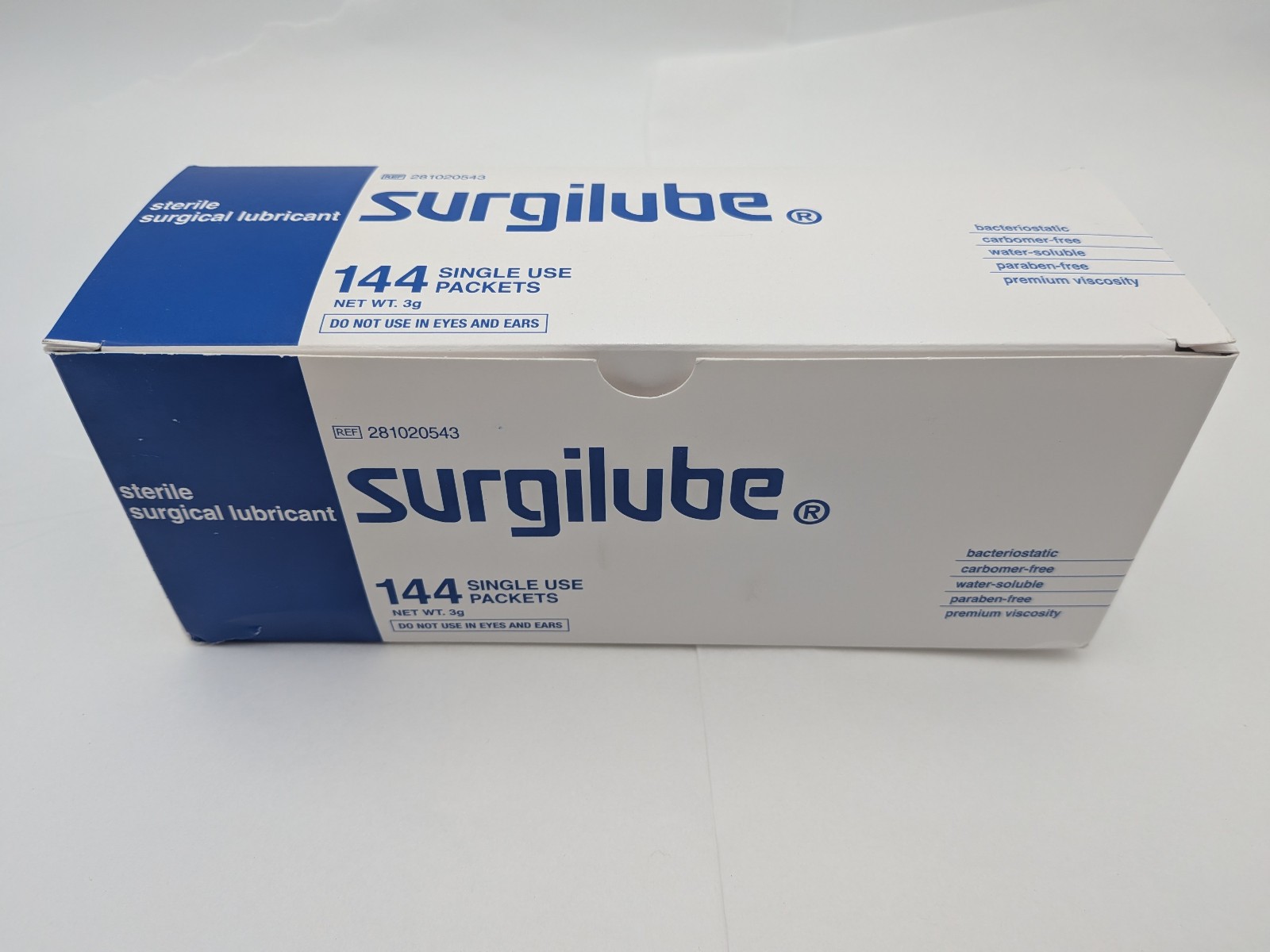 Surgilube Surgical Lubricant Sterile Jelly Foil Pac 3g – 144 Single Use Packets