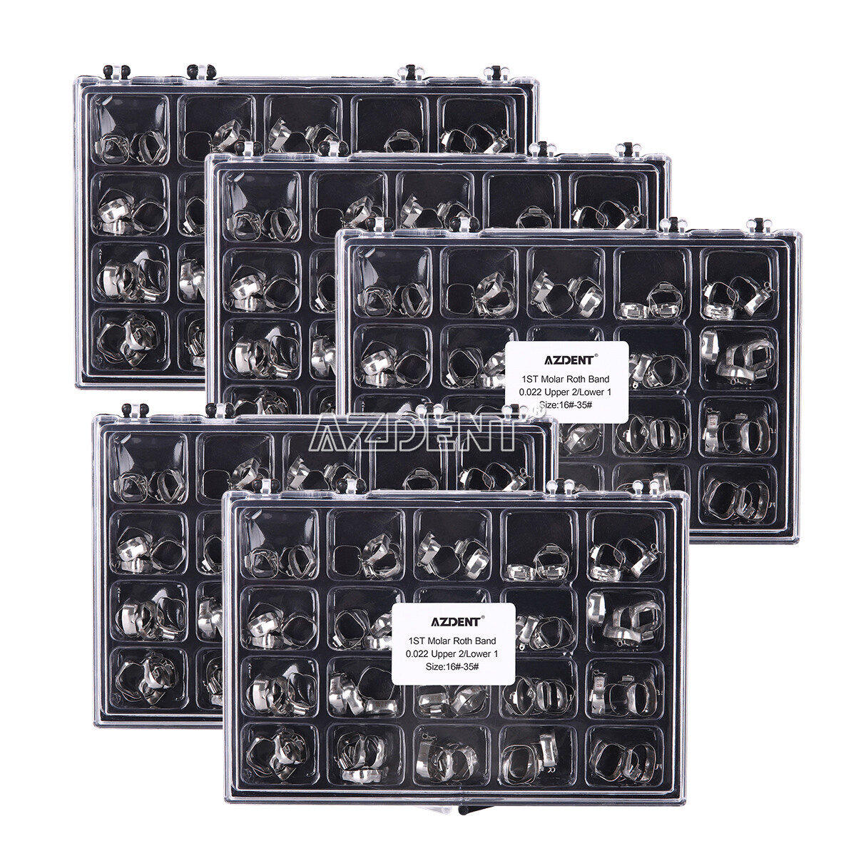 5X AZDENT Dental Orthodontic Buccal Tube Bands Roth 0.022 1st Molar 16#-35#