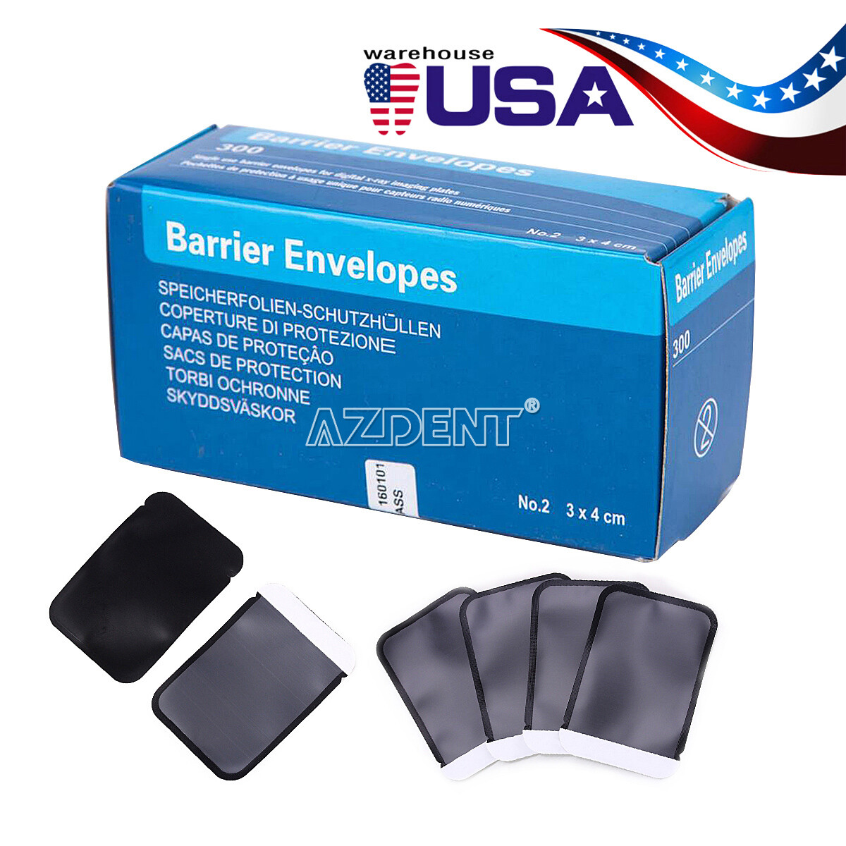 Dental Digital Sensor X-Ray Imaging Plate ScanX Barrier Envelopes Phosphor 3x4cm