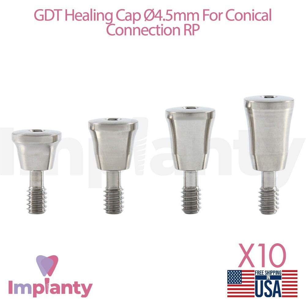 10x Dental Healing Cap Ø4.5mm Conical Connection Regular Platform (RP)