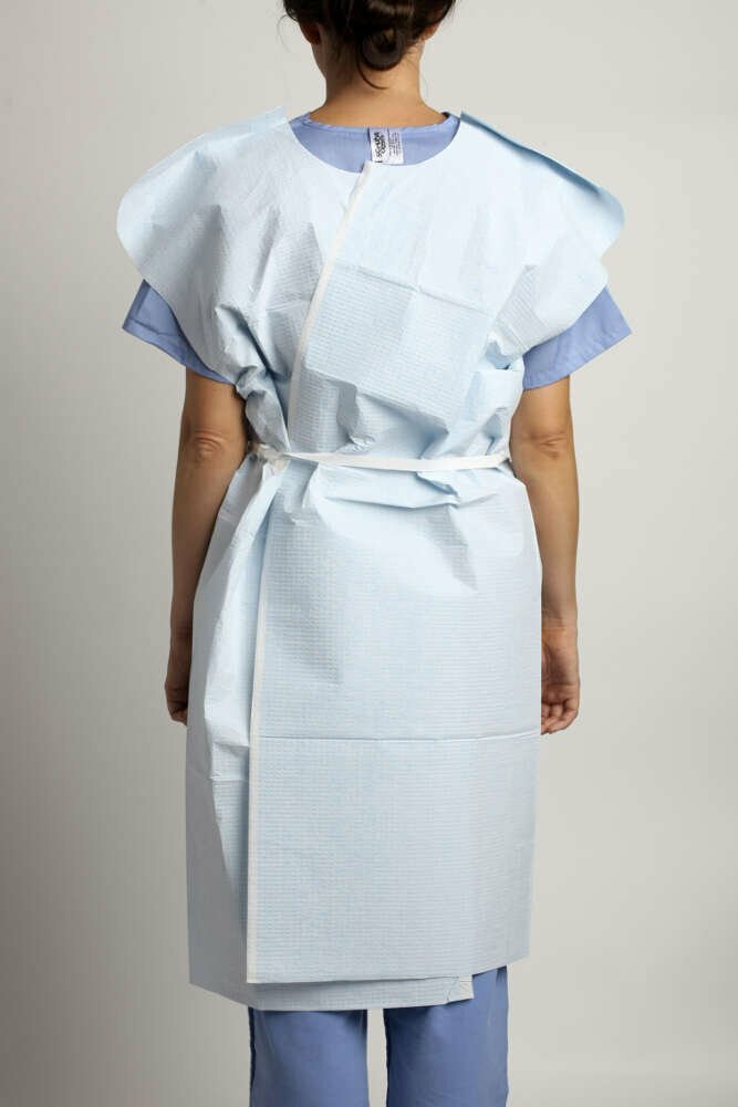 MediChoice Exam Gowns 30 Inch x 42 Inch Reversible Front Back Opening Gown 45pk