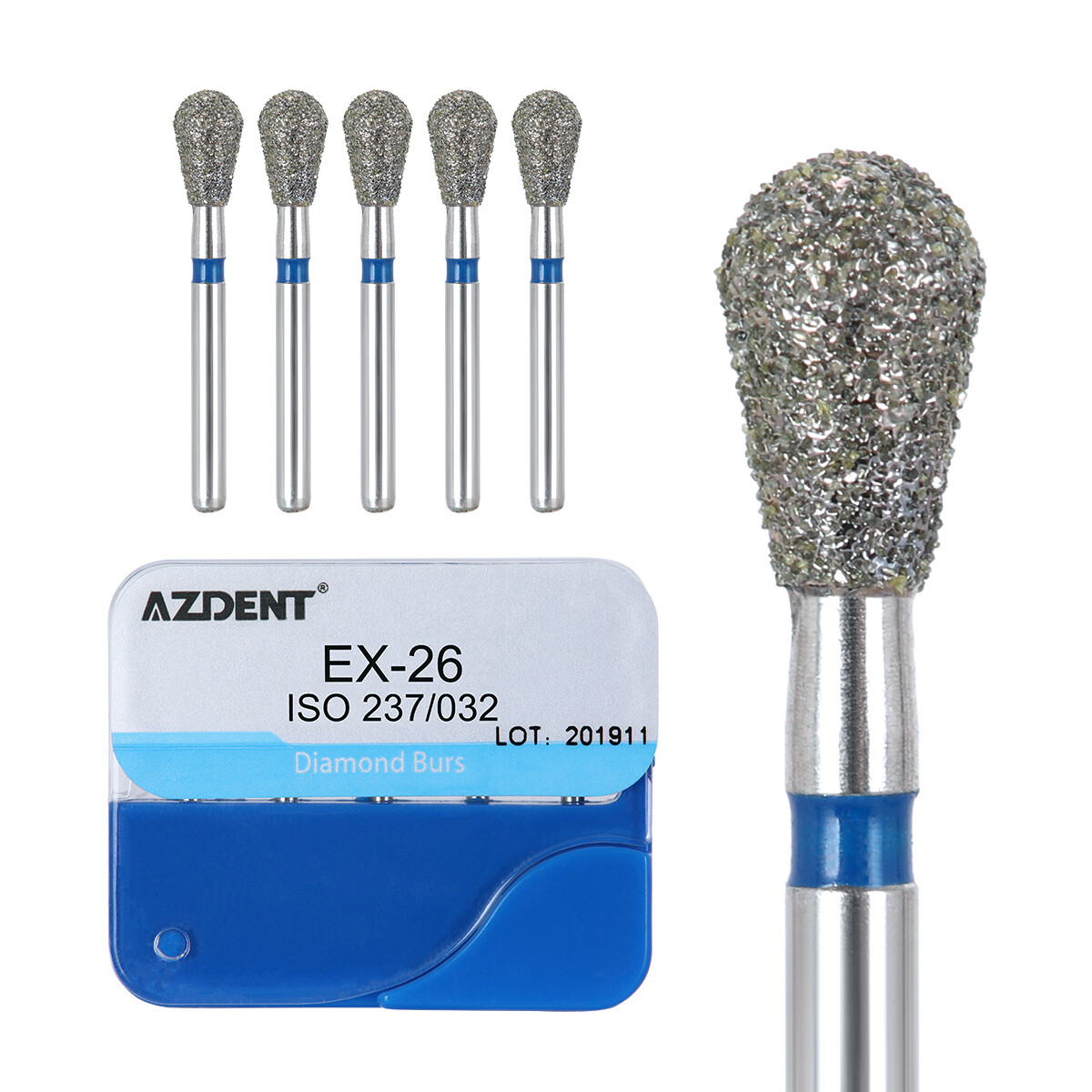 100pcs Dental Diamond Burs for High Speed Handpiece Medium FG 1.6mm