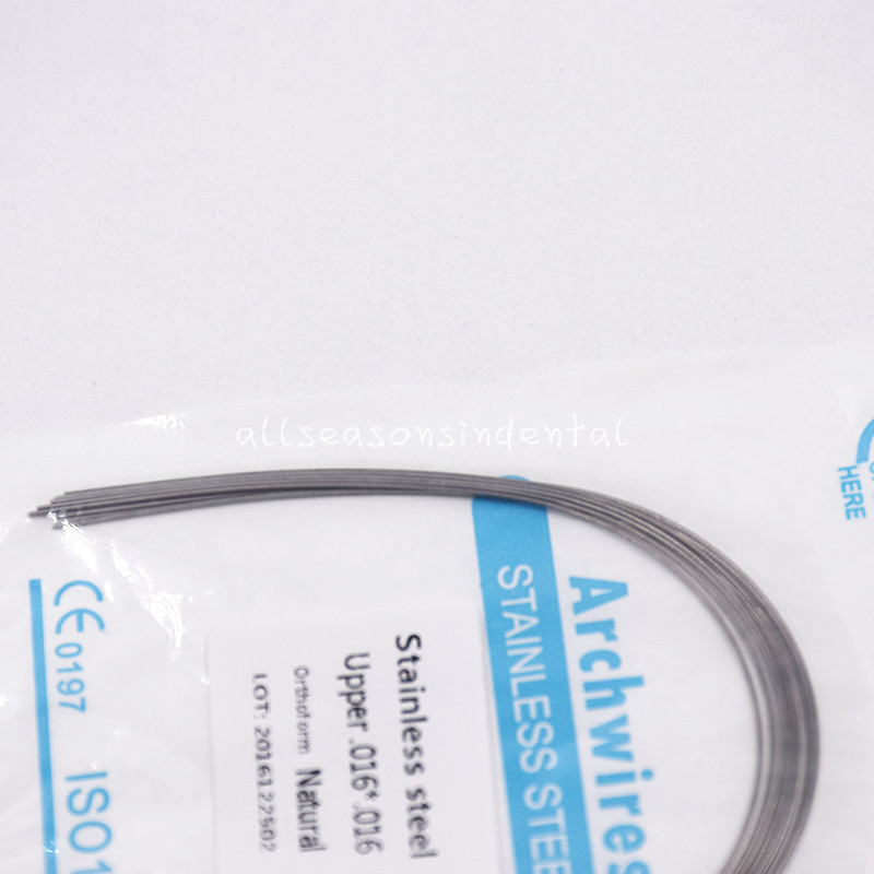 10 Pack Dental Ortho Stainless Steel Rectangular Arch Wires Natural 16*16 Upper