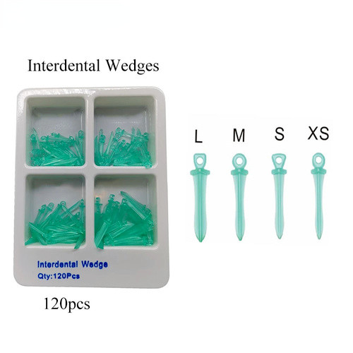 120 Pcs Dental Matrices Large/Middle/Small/X-Small Plastic Interdental Wedges