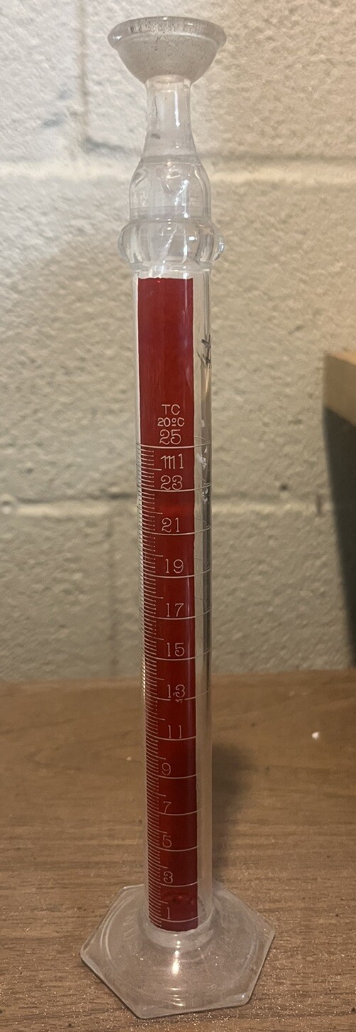 Pyrex USA 25ml Graduated Cylinder TC 20 C Jointed