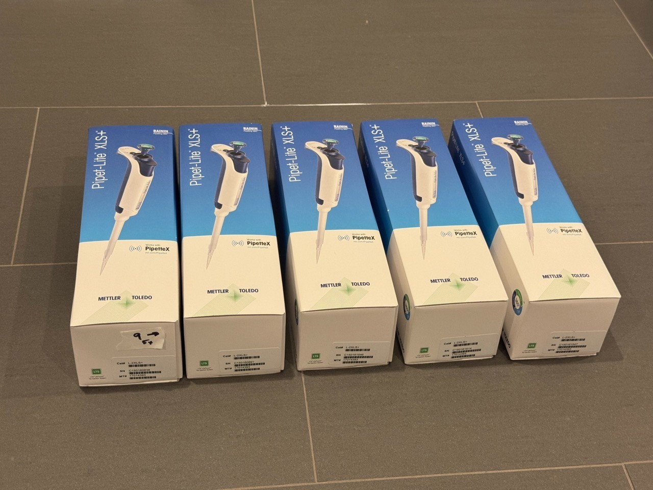 5qty Rainin Mettler Toledo Pipet-Lite XLS+ Manual Single Channel Pipettes