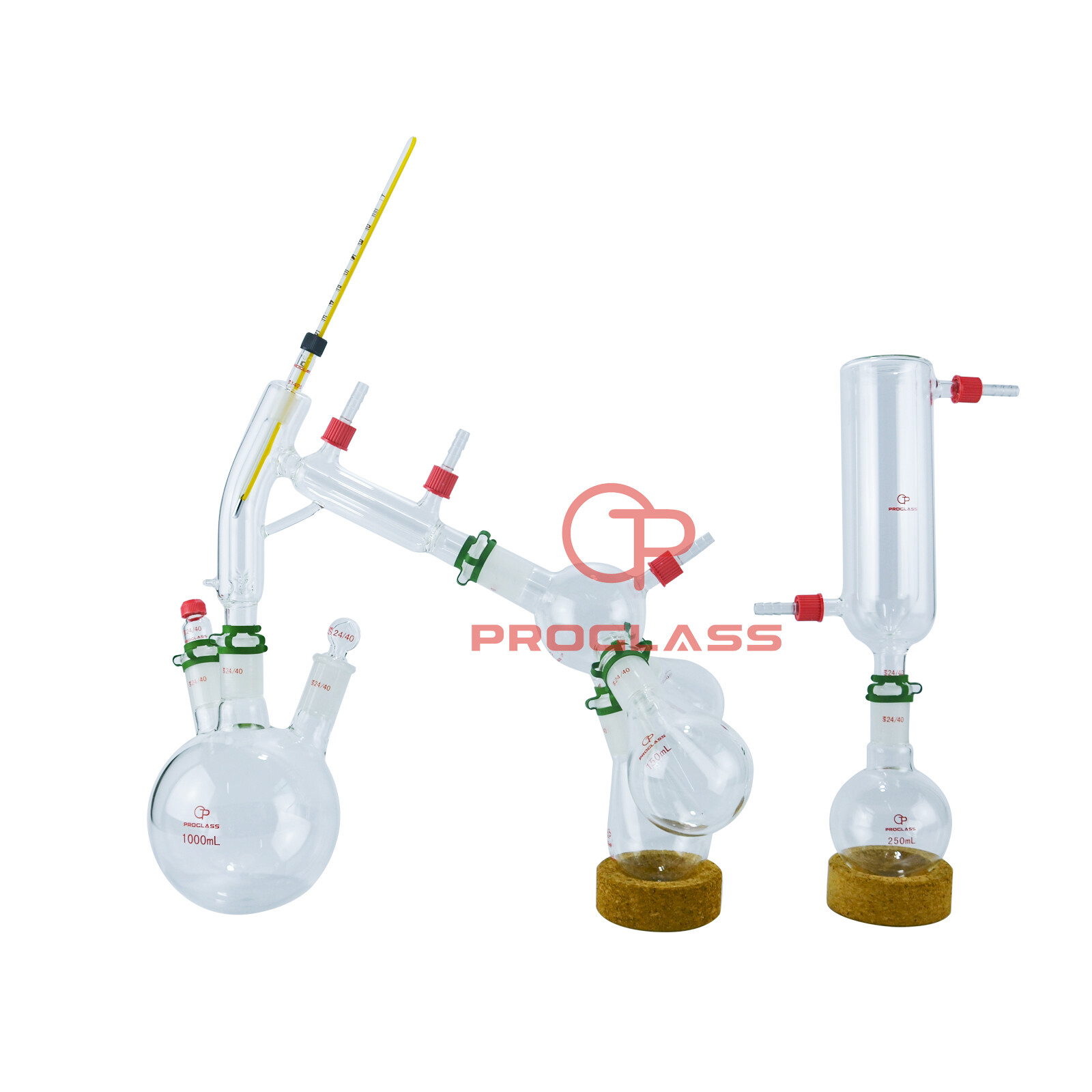 Laboratory Short Path 1L Chemistry Lab Glassware Distillation Kit with Cold Trap