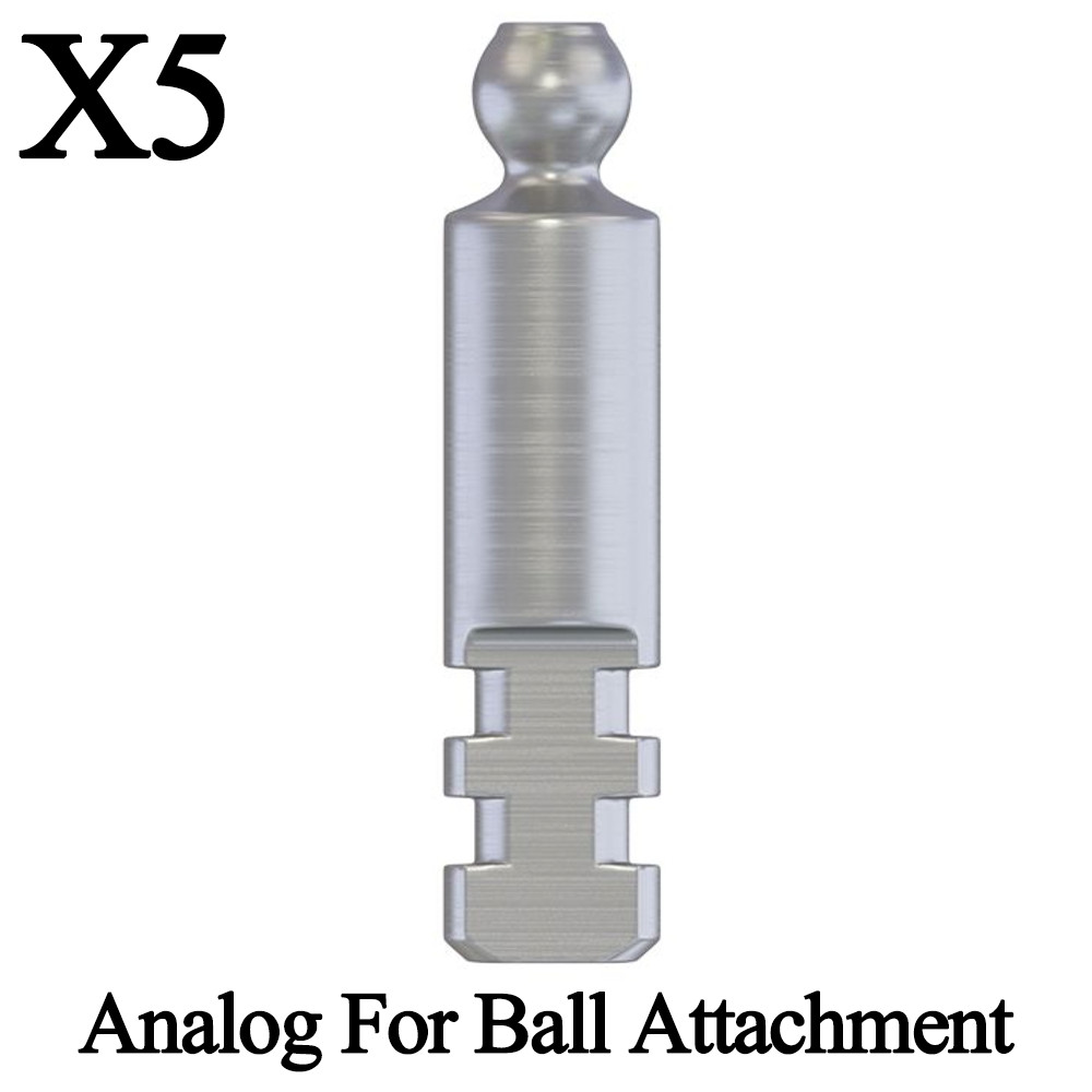 5pcs Dental Analog For Ball Attach ment Lab Fixture Prosthetic
