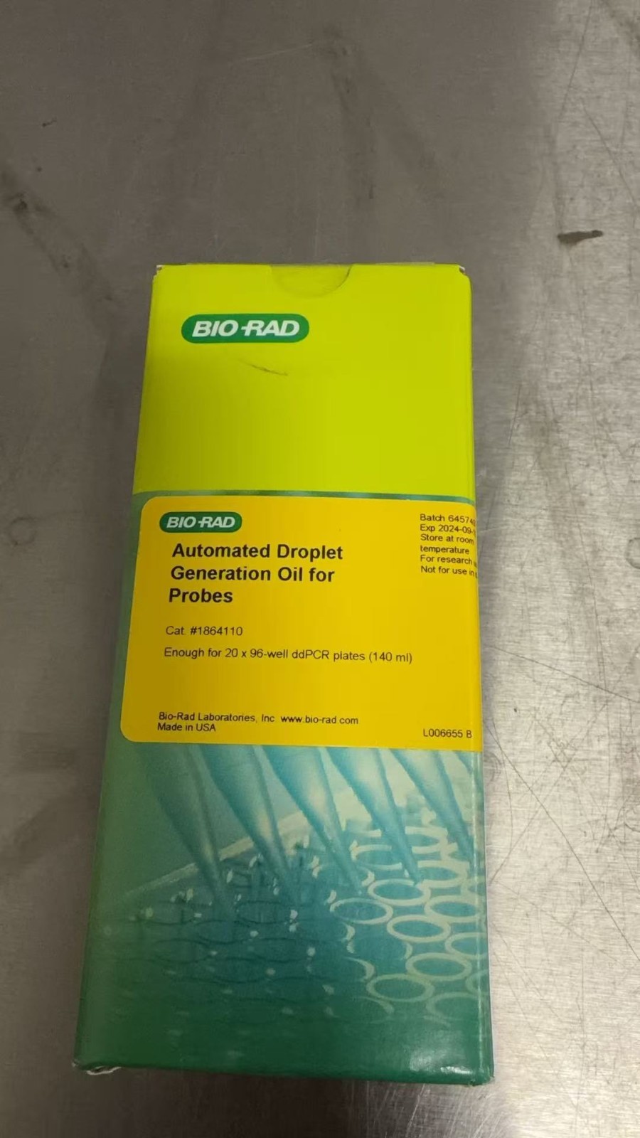 BIO-RAD 140mL QX200 ddPCR Automated Droplet Generation Oil 1864110 Exp 2024-09