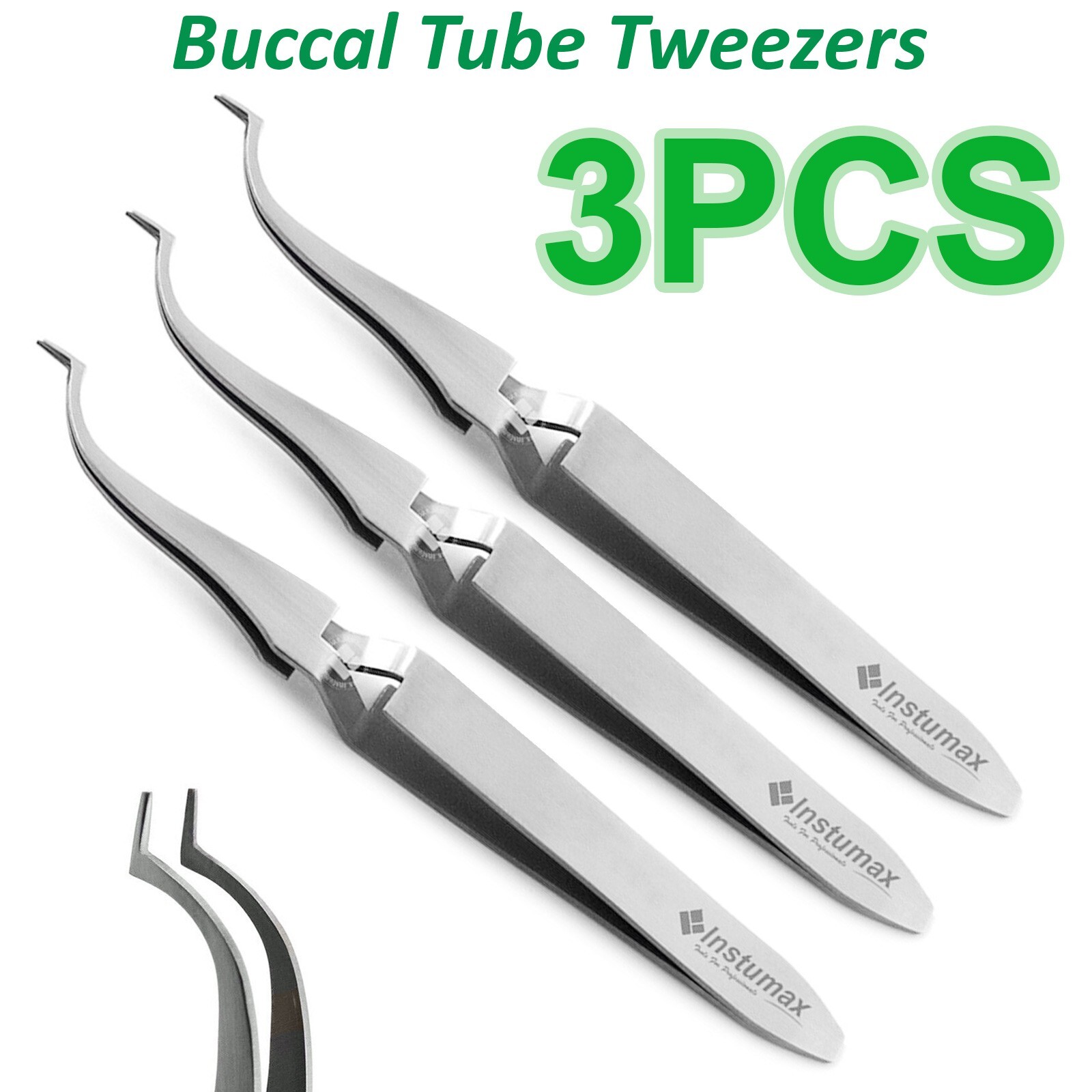 Dental Buccal Tube Tweezer Orthodontic Slim Tip Bracket Holder Direct Bonding X3