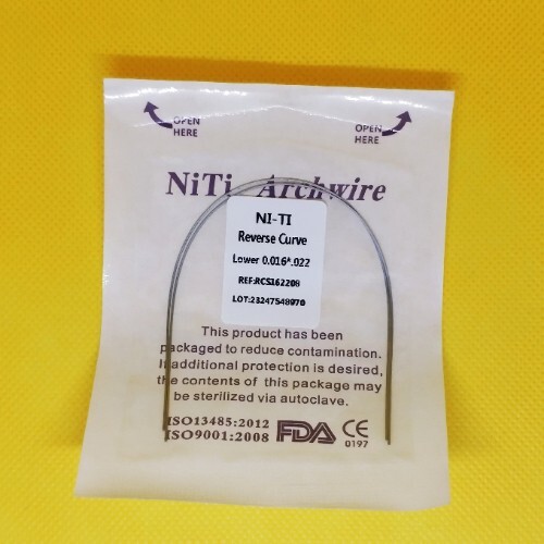 Dental Orthodontic Reverse Curve Arch Wires Super Elastic Niti Rectangular Wires