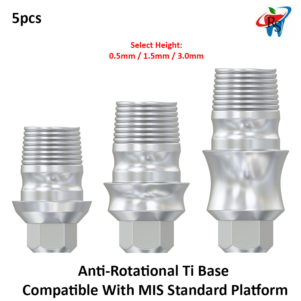 5pcs Dental CAD/CAM Anti-Rotational Ti Base Compatible MIS Standard Platform
