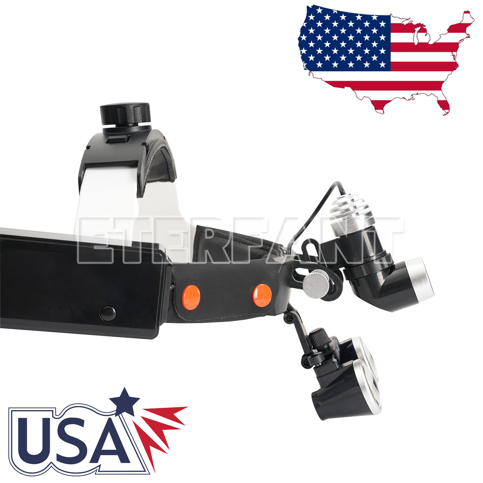 3.5X Dental 10W Headband Binocular Loupes Medical Magnifier LED Head Light US