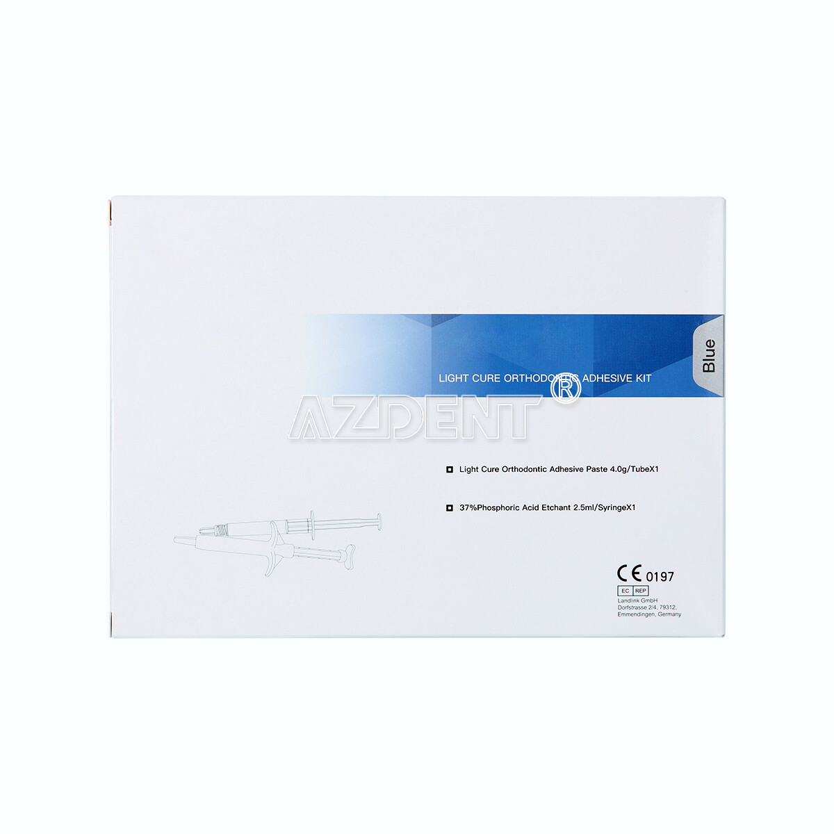Dental Light Cure Orthodontic Brackets Adhesive Paste Acid Etching Gel Blue Kit