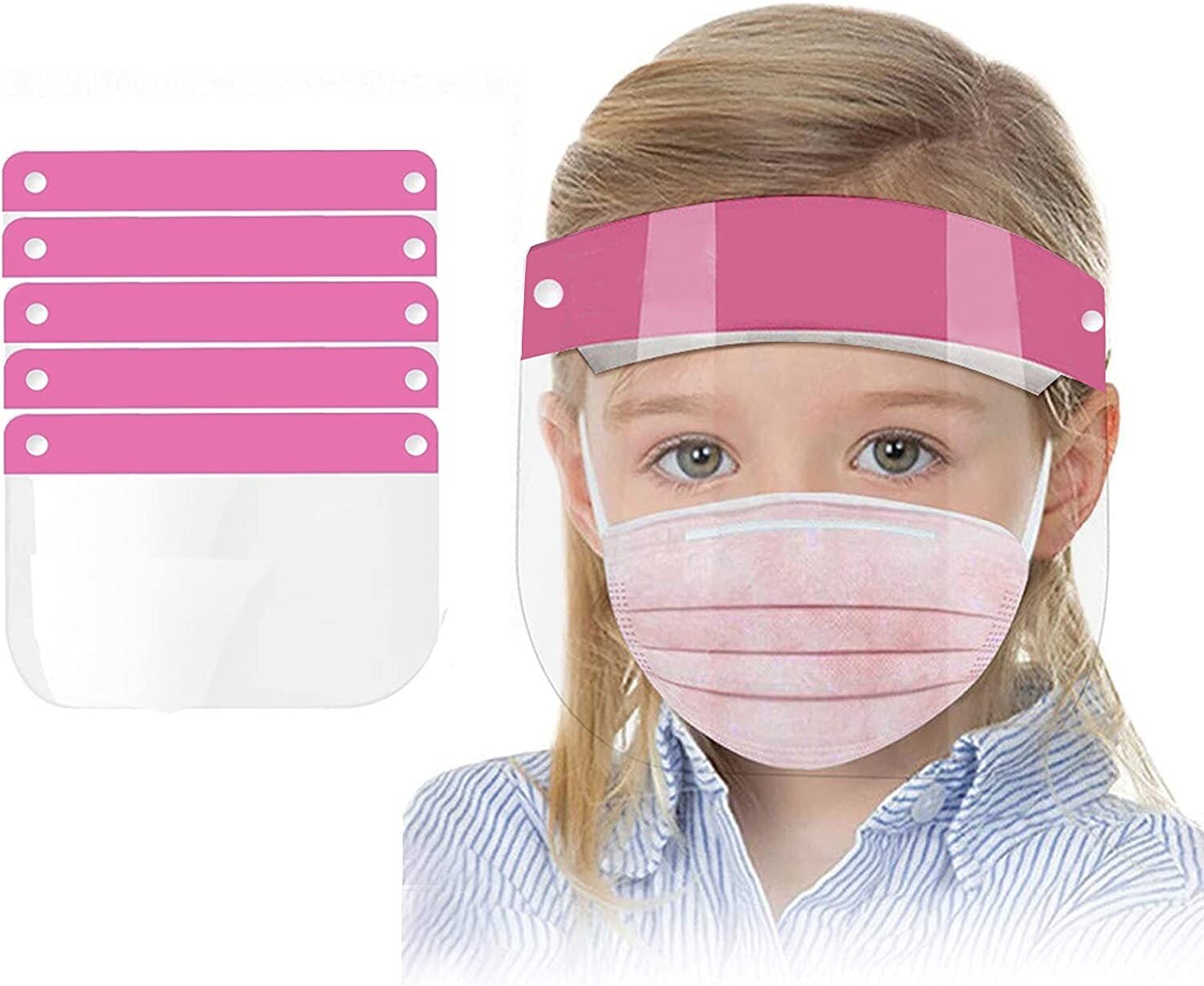 KIDS FACE SHIELD VISOR SAFETY PROTECTOR UNISEX WASHABLE REUSABLE FULL FACE COVER