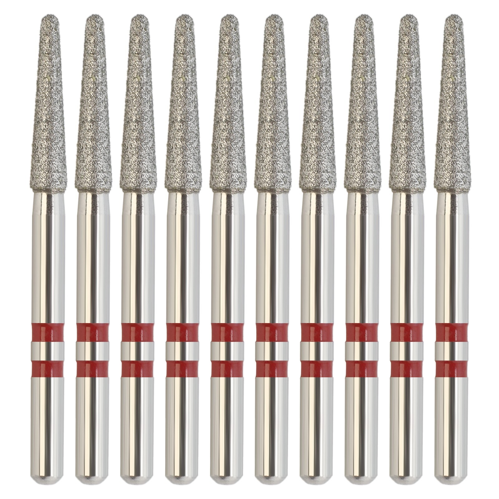 Diamond Bur Zirconia Cutting Friction Grip Round End Taper Grit Z856/018F 10PCS