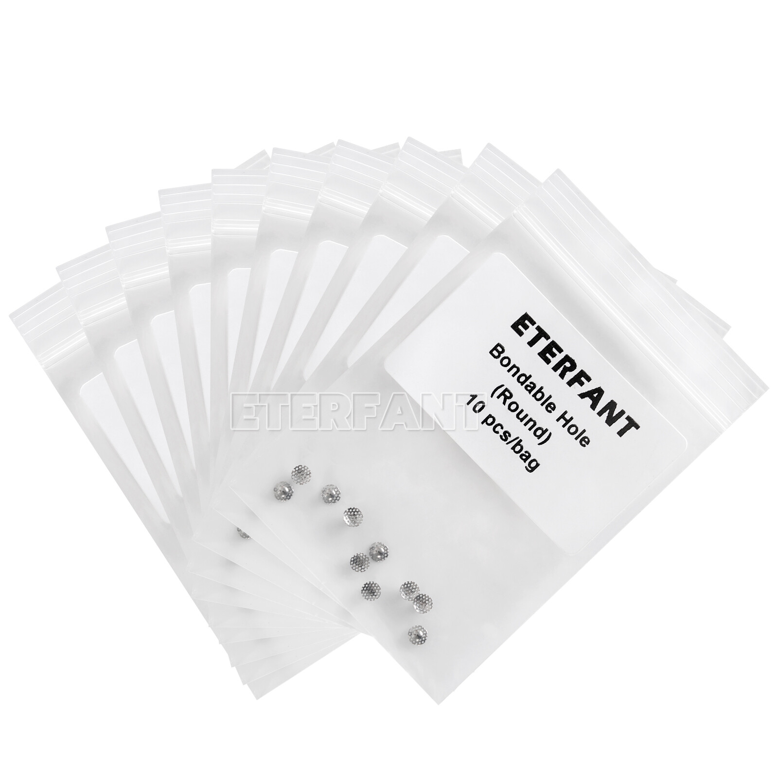 10XETERFANT Dental Ortho Bondable Lingual Buttons Round Base with Hole 10pc/pack