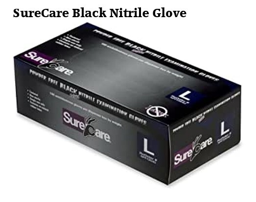 500 LARGE Latex & Powder Free Black 5-ml Nitrile Glove Foodservice