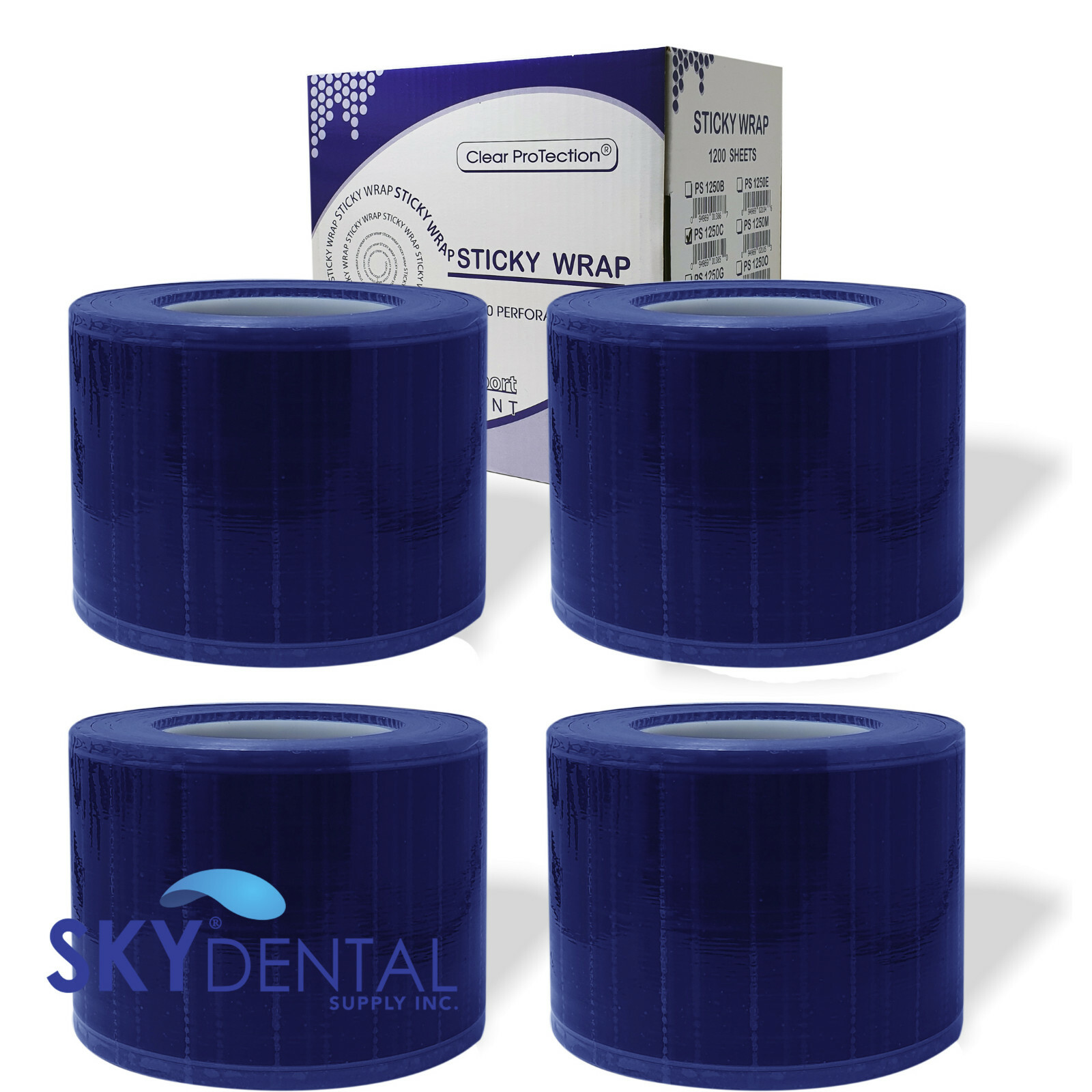4 PACKS 1200 PERFORATED 4×6 DENTAL TATTOO BARRIER FILM ROLL PLASTIC SHEETS BLUE