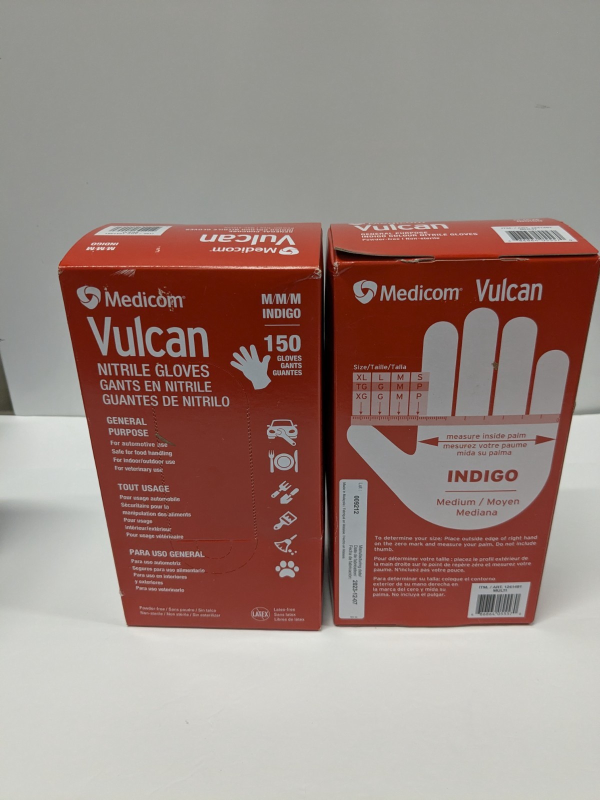 Medicom Vulcan Nitrile Gloves Indigo Medium M 150 Count Per Box Lot of 2 Boxes