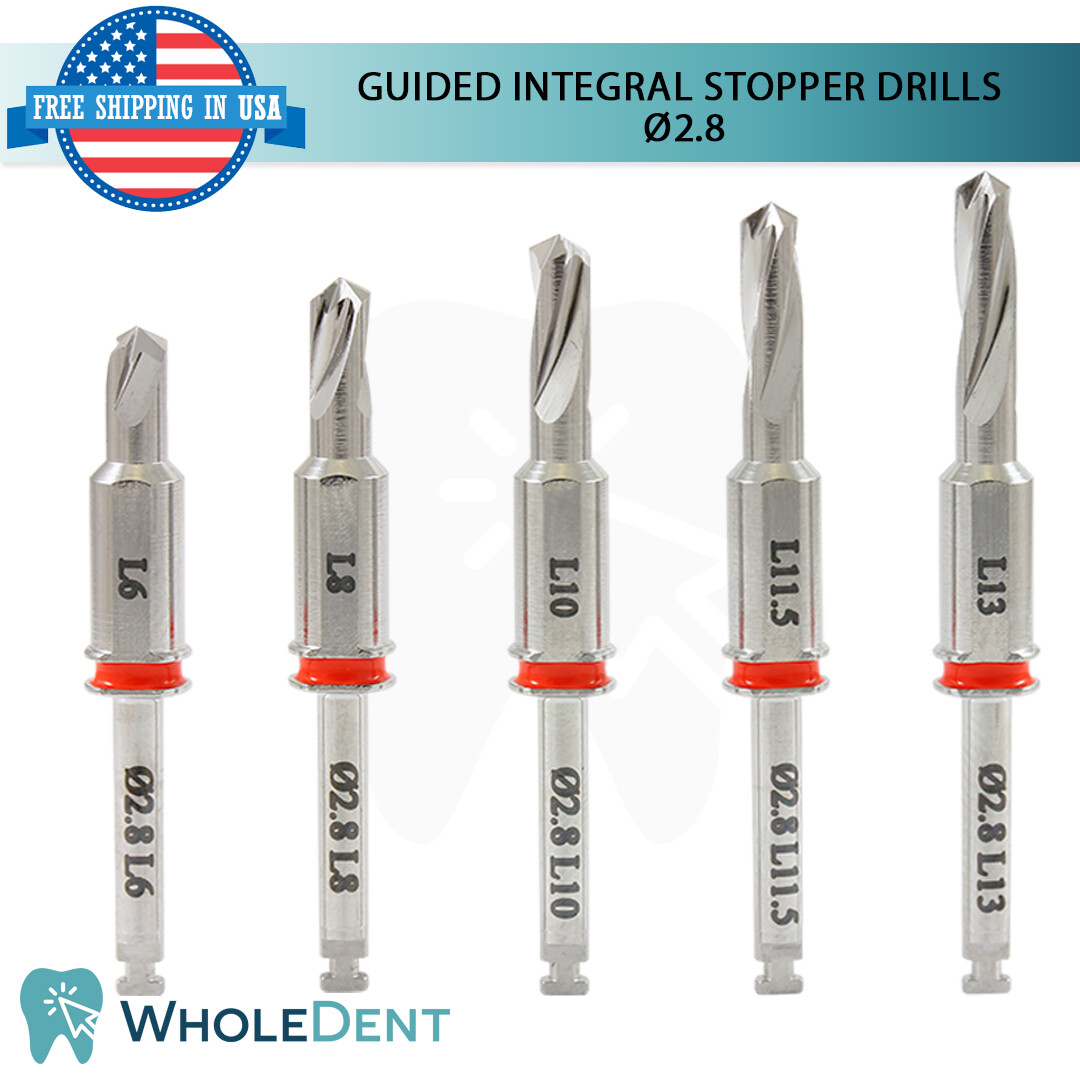 Guided Integral Stopper Drills Kit Dental Drill Hex Driver Tool Internal Hex